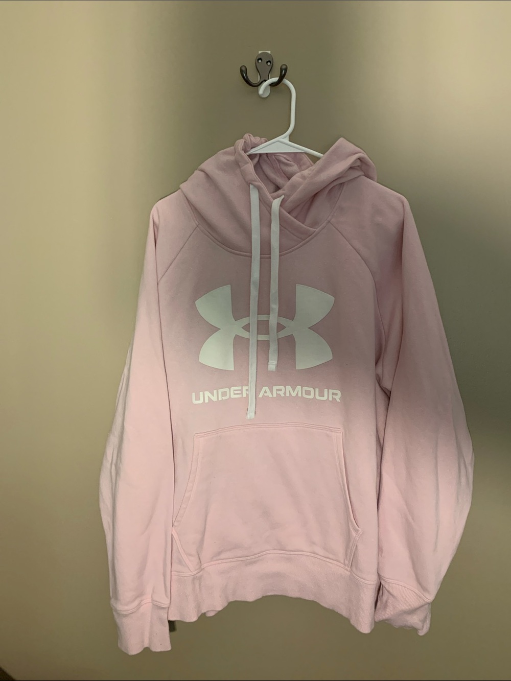 ❤️$20 Under Armour Light Pink Hoodie with White Logo